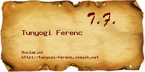Tunyogi Ferenc névjegykártya